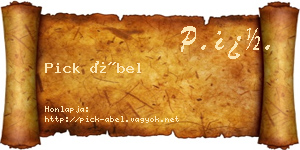 Pick Ábel névjegykártya